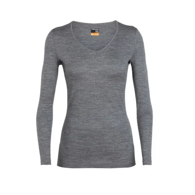 Populaire T-shirt Icebreaker W200 OASIS LS V Gritstone