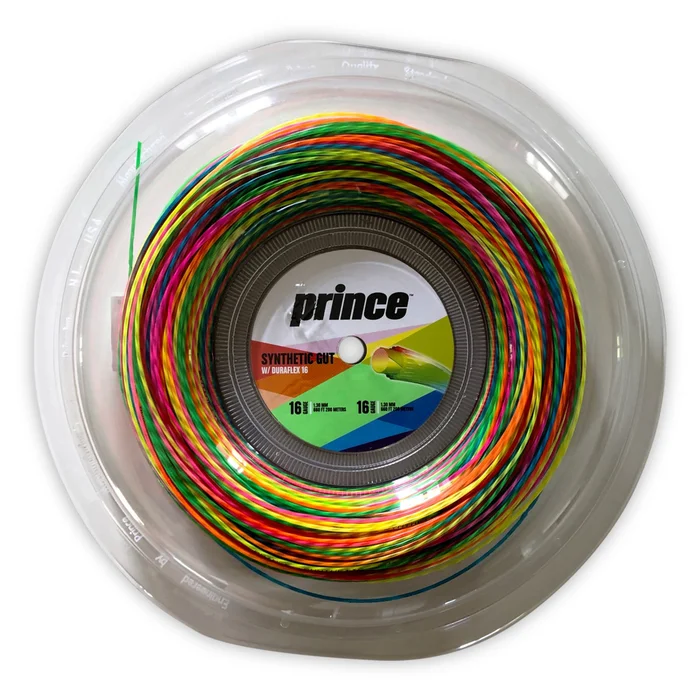 Prince Cordaje de tenis de tripa sintética Duraflex 130 Edición Limitada Rainbow