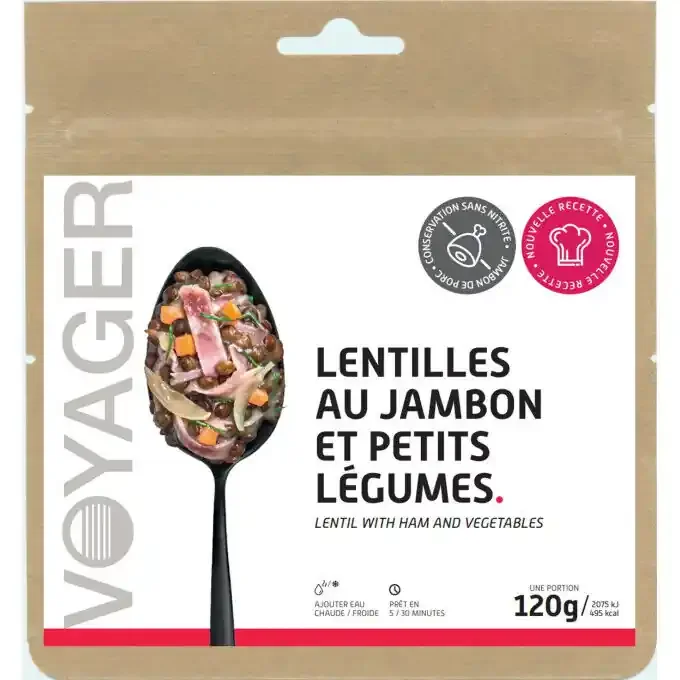 Prix Choc Repas lyophilisé Voyager Lentilles au jambon et petits légumes 120g