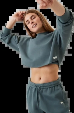 Pull Björn Borg Femme Studio Oversized Cropped Crew Balsam Green
