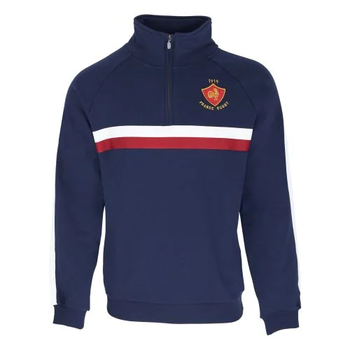Pull Col Camionneur Héritage France Rugby Bleu Marine Pour Homme