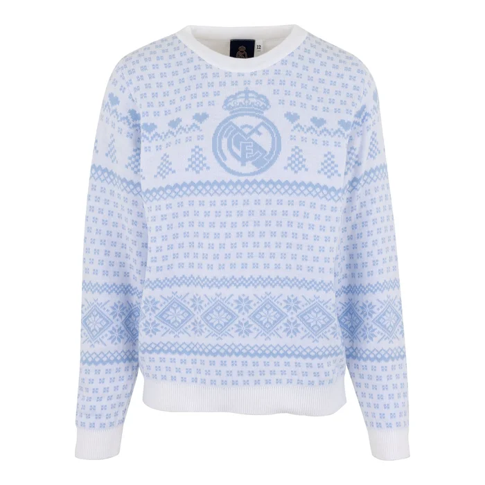 Pull de Noël Bleu Pastel femme – Boutique Officiel Real Madrid CF
