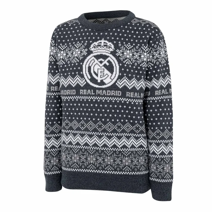 Pull de Noël pour enfants Bleu marine/Gris Armoiries – Boutique Officiel Real Madrid CF