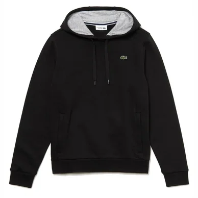 Pull Lacoste Homme SH2128 Hooded Sweater Black Silver Chine