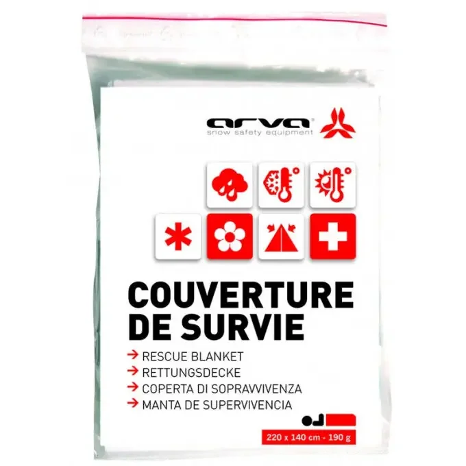 Quantité Limitée Couverture de survie Arva RESCUE BLANKET Argent