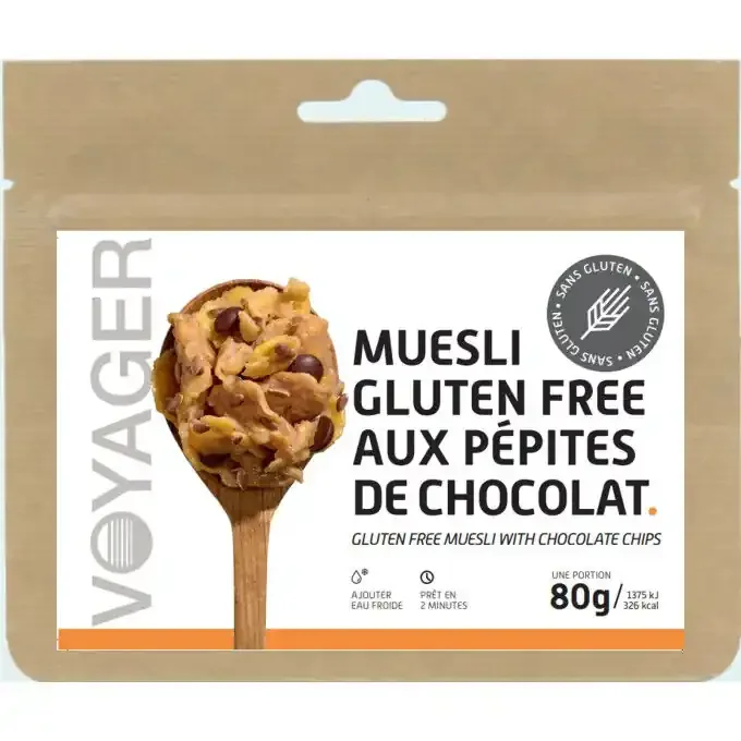 Quantité Limitée Repas Lyophilisées Voyager Muesli Sans gluten Aux pépites de chocolat