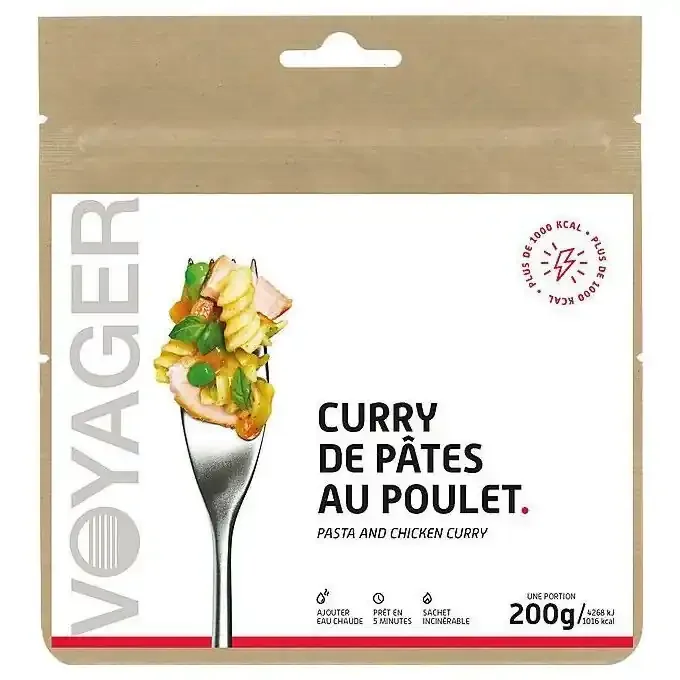 Repas lyophilisé Voyager Curry de pâtes au poulet 200g En Vogue