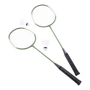 Set de badminton de 2 raquettes, 2 volants de vitesse dans 1 tube dans un sac de transport avec étiquette volante FC