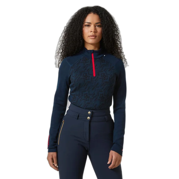 Sous maillot en laine de mu00e9rinos 1/2 zip femme Helly Hansen Gra Lifa [Taille XS]