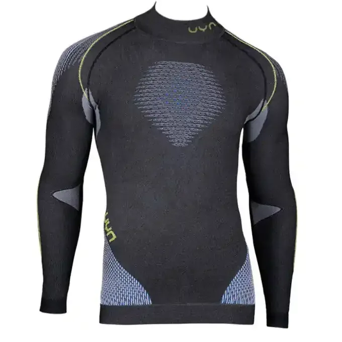 Sous-vêtements col montant Homme Uyn EVOLUTYON UW SHIRT LONG SLEEVES TURTLE NECK Gris Chiné/Bleu/Jaune brillant Populaire