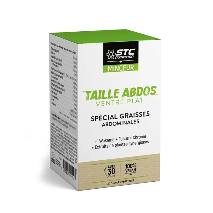 Spécial graisse abdominales taille abdos ventre plat STC Nutrition 120 gélules végétales en étui