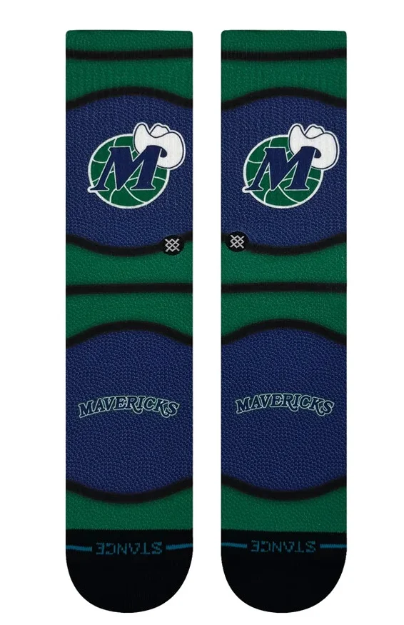 Stance Casual NBA Dallas Mavericks Mini Ball Hardwood Classic Poly Crew Socks