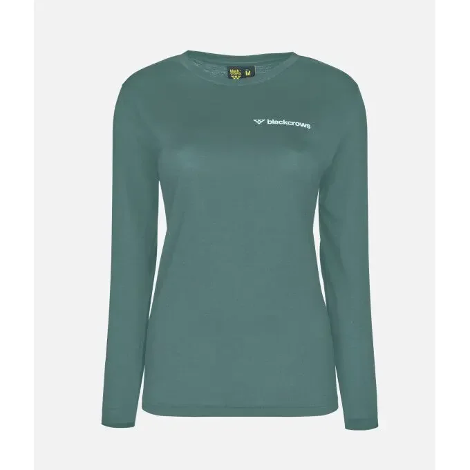 T-shirt Black Crows W MERINO BLEND LONG SLEEVE Winter Green Original