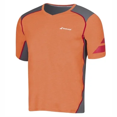 T-Shirt de tennis Babolat V-Neck Perf Men Orange Rouge