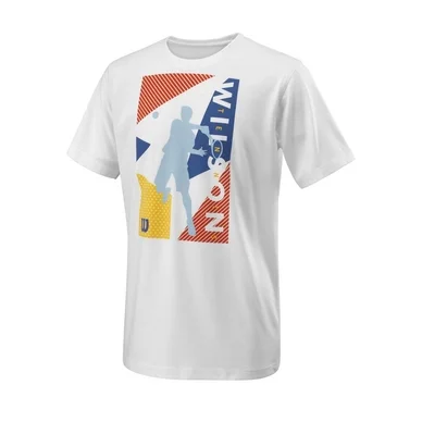 T-shirt de Tennis Wilson Garçon Geo Play Tech Tee Blanc