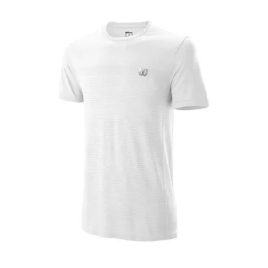 T-Shirt de Tennis Wilson Men Competition Seamless Crew White