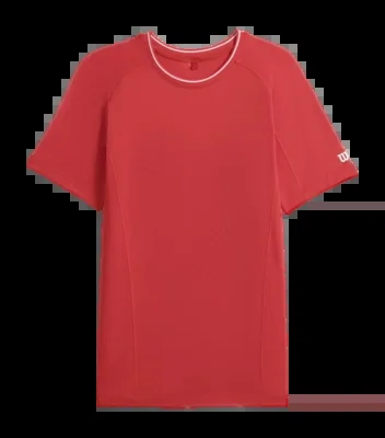 T-shirt de Tennis Wilson Men Team Seamless Crew Infrared