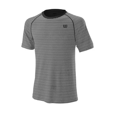 T-Shirt de Tennis Wilson Men Training Crew Black White