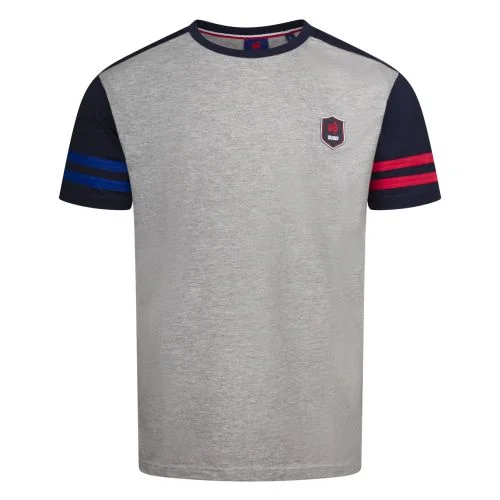 T-shirt France Rugby Tricolore Gris Homme