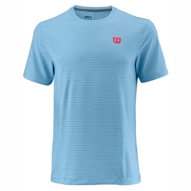 T-Shirt Wilson Men Linear Crew Airy Blue