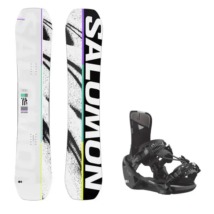 Top Vente Pack Planche de snowboard salomon huck knife 2026 + Fix xa supermatic