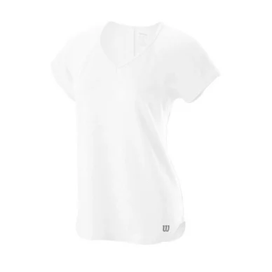 Tshirt de Tennis Wilson Women Traning V-Neck Tee White