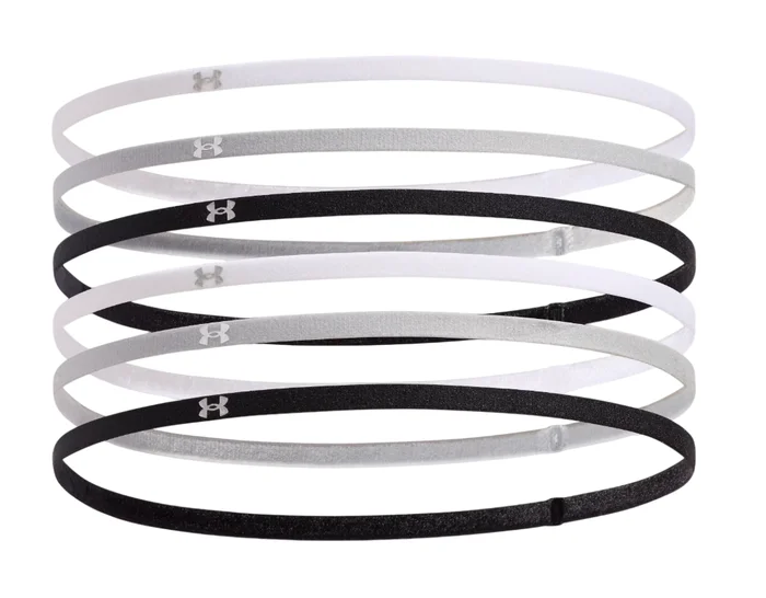 UA Unisex Mini Elastic 6-Pack Headbands « Black »