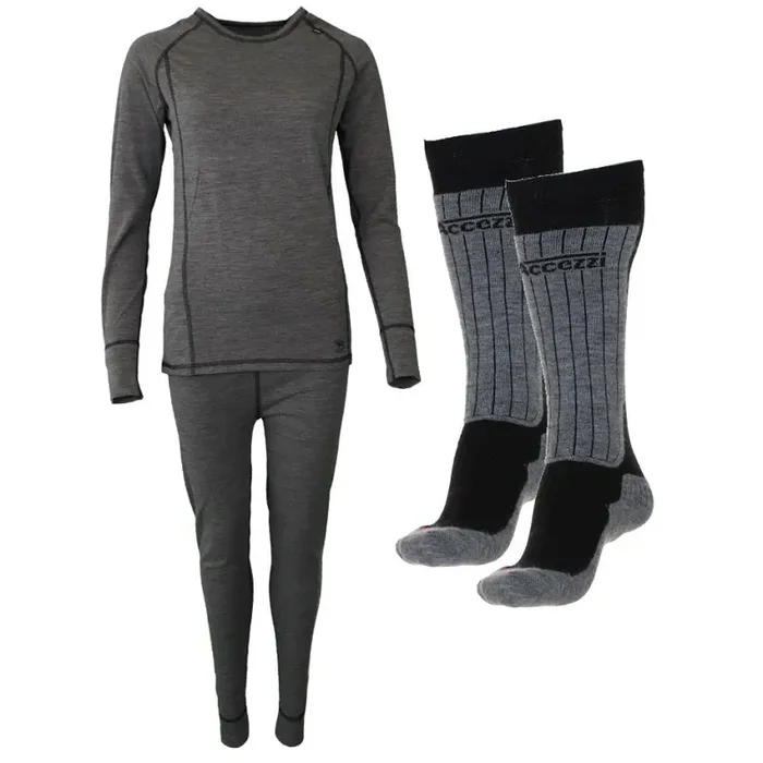 Usine Directe Accezzi merino underwear set + 2 paires de chaussettes mérinos, femmes