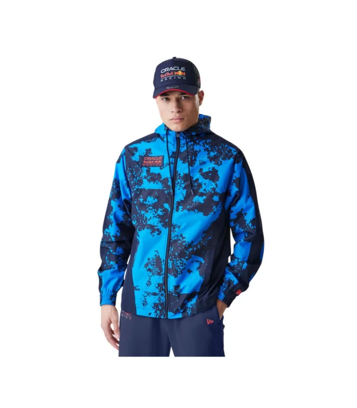 Veste coupe-vent Oracle Red Bull Racing F1 Team Officiel Formule 1 New Era Bleu
